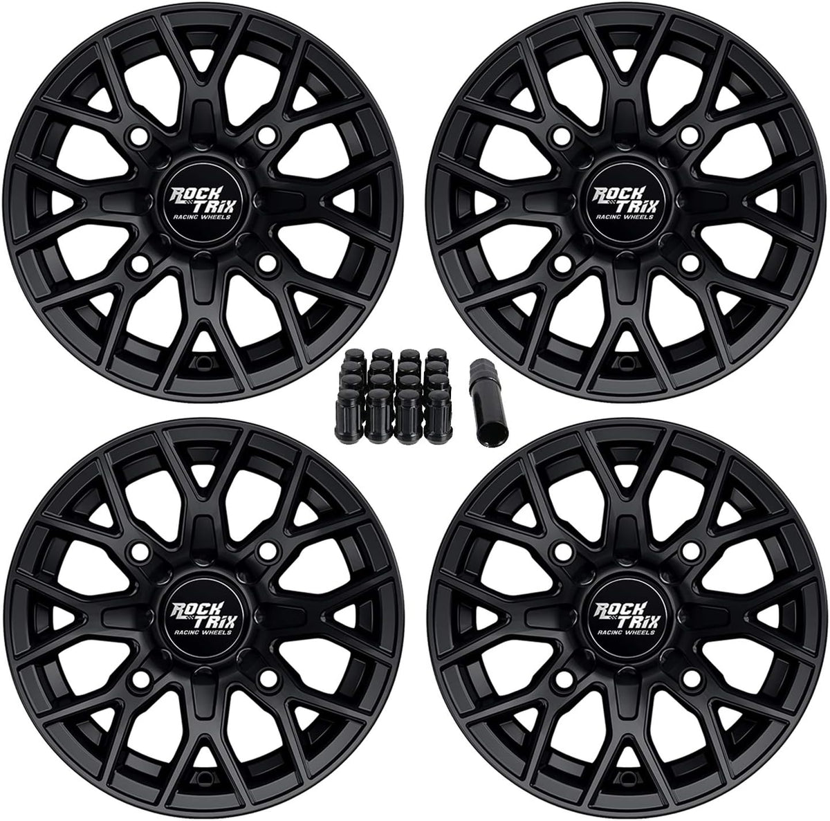 14x7 Black ATV Wheels Set of 4 W31186