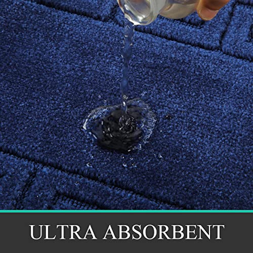 Black Non Slip Shaggy Microfiber Bathroom Rugs 3 Piece I787