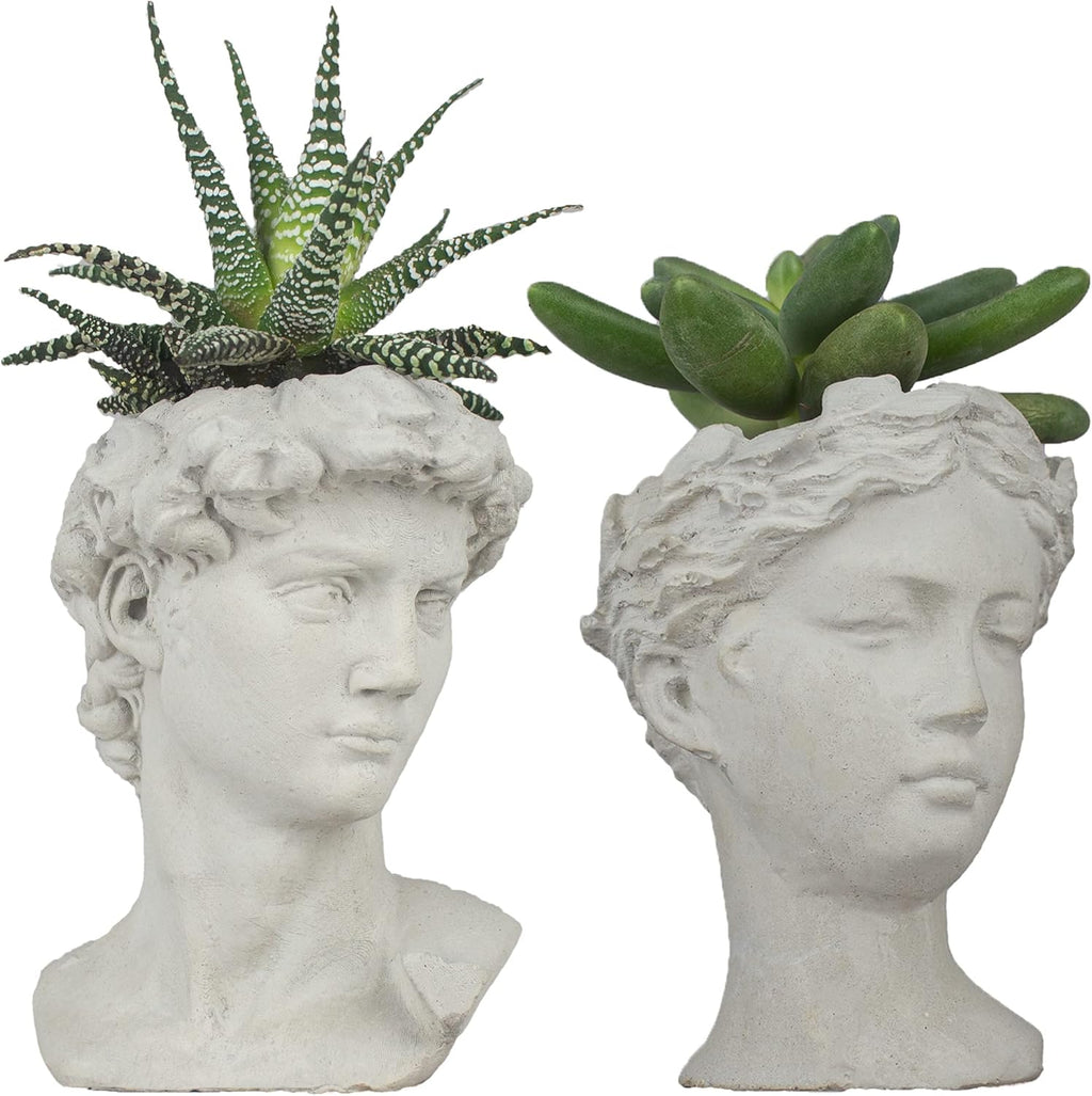 Gray 5 Inch Set of 2 Concrete Planter I6013