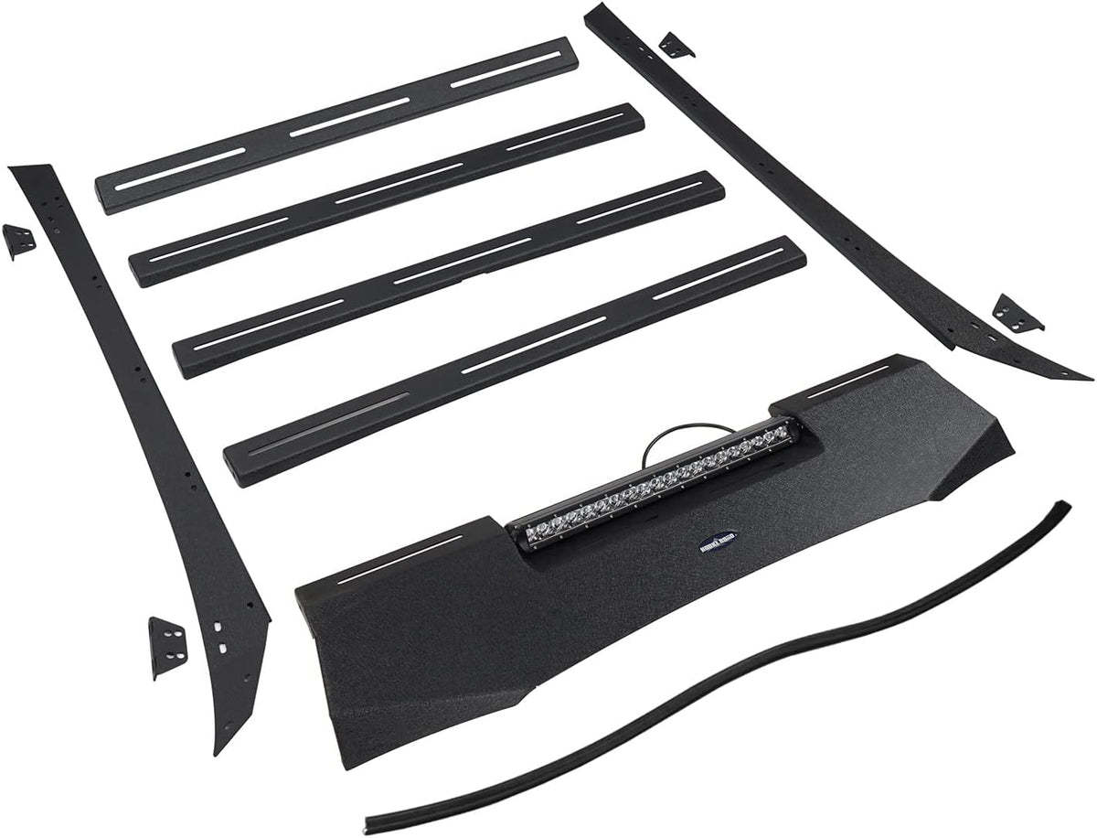 Roof Rack Basket Cargo Carrier with LED Light Bar I229