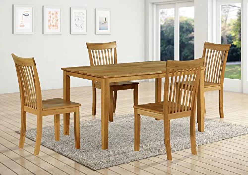 5 Pcs Wood Kitchen Dining Table Set with 4 Chairs W45732