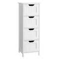 White 4 Drawer Wooden Floor Cabinet U5803