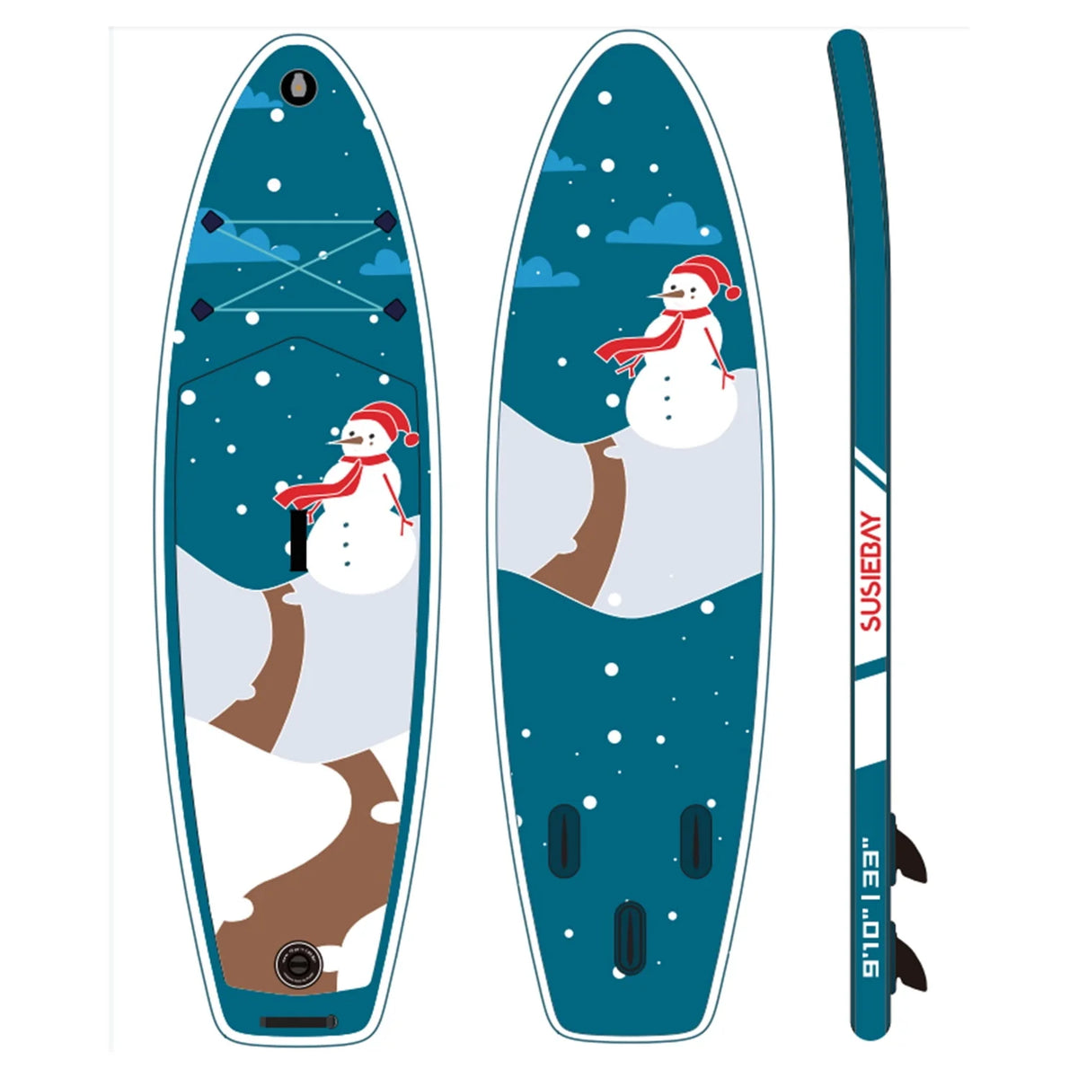 Inflatable Stand Up Paddle Board with 3 Fin, Pump, Safety Leash, Backpack and Paddle Q782369