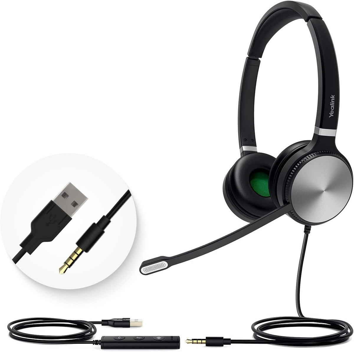 UH36-DUAL Noise Cancelling USB Wired Headset with Mic J209522