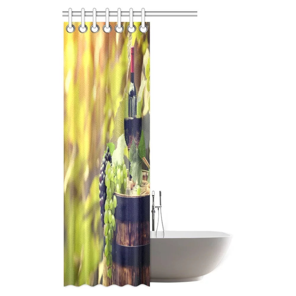 Fabric Bathroom Shower Curtain Set with Hooks, 36 X 72 Inches C1460
