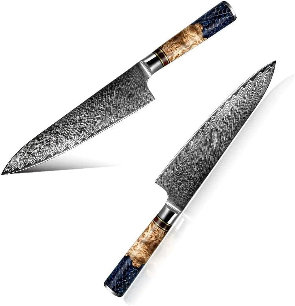 12.5-inch Damascus Chef Knife with Olive Wood Handle V19236