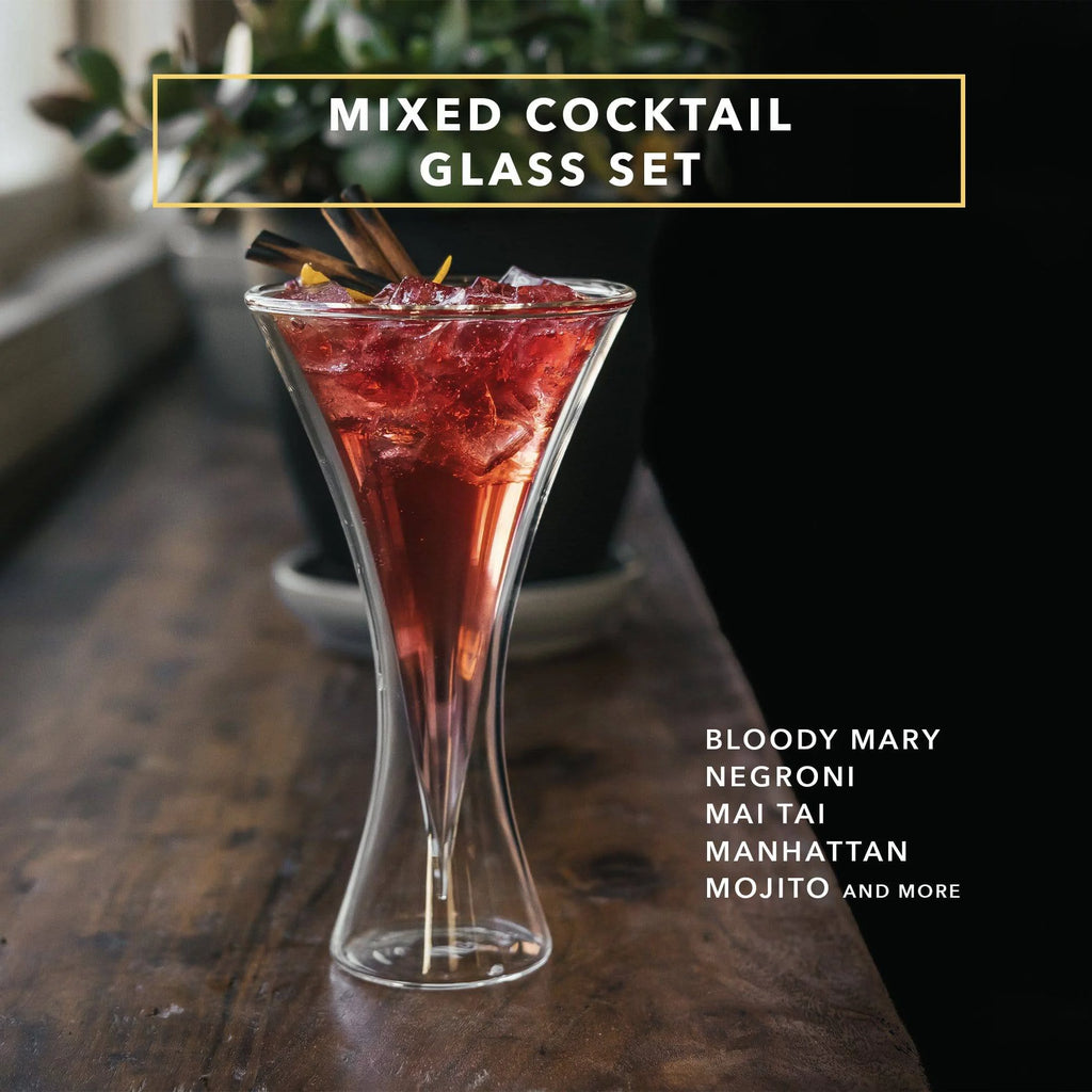 Clear Double Wall Insulated 8 oz Martini Glasses Set of 2 D548338