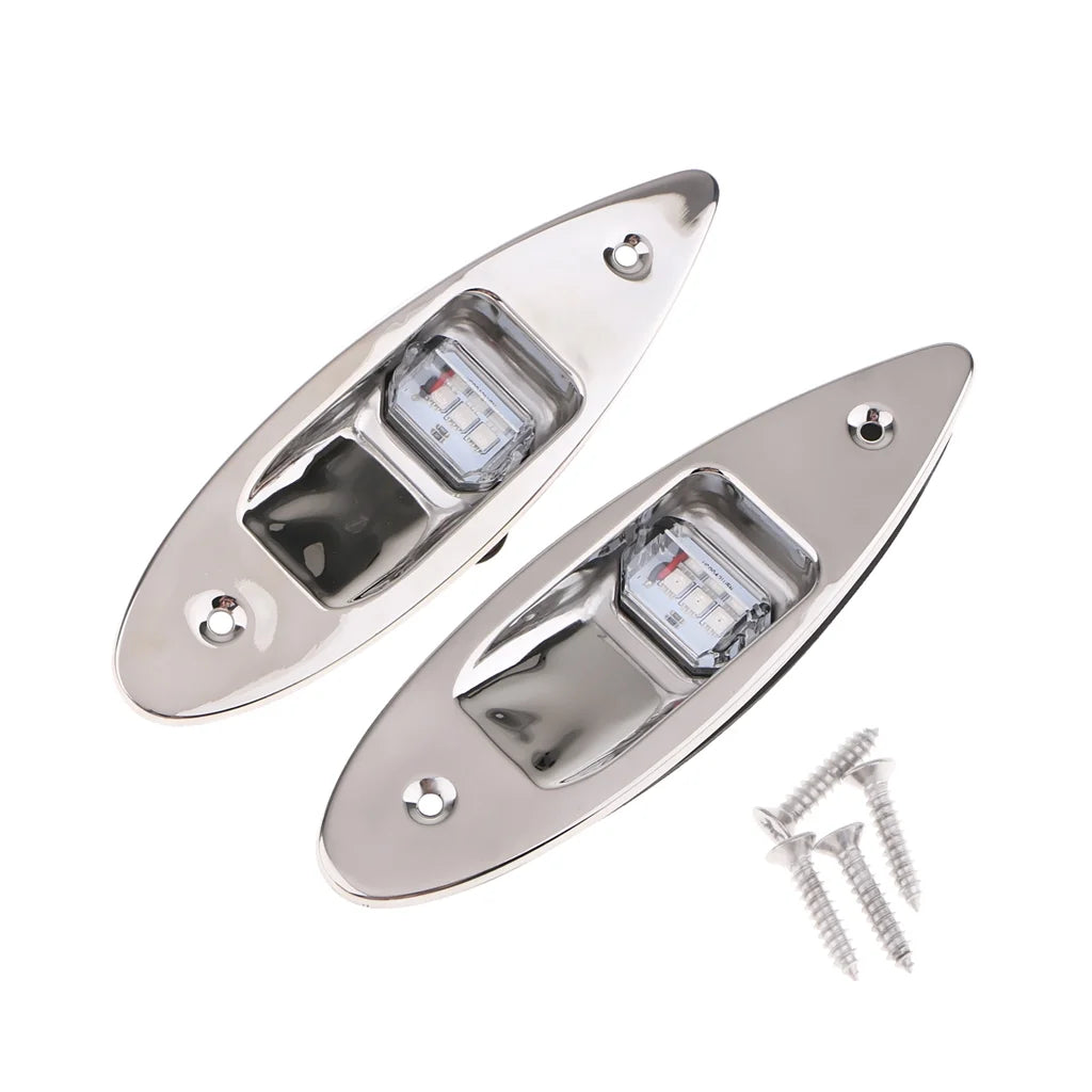Pair of Marine Boat LED Side Tear Drop Lights Vertical Mount B1261