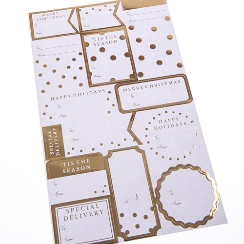 White Self-Adhesive Christmas Gift Labels C27967