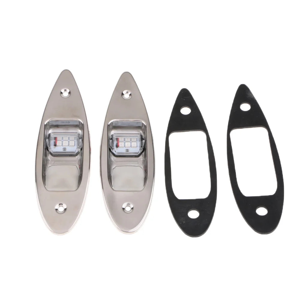Pair of Marine Boat LED Side Tear Drop Lights Vertical Mount B1261