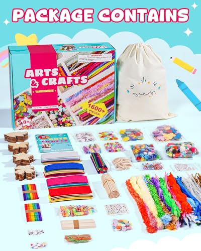 Arts and Crafts Kit 1600 Pieces DIY Craft Supplies U3771
