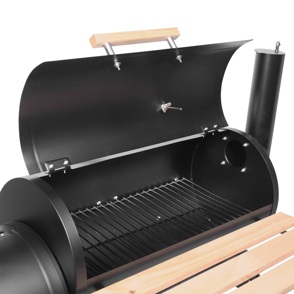 Charcoal Grill Portable BBQ Grill and Offset Smoker Steel BBQ Pit B172