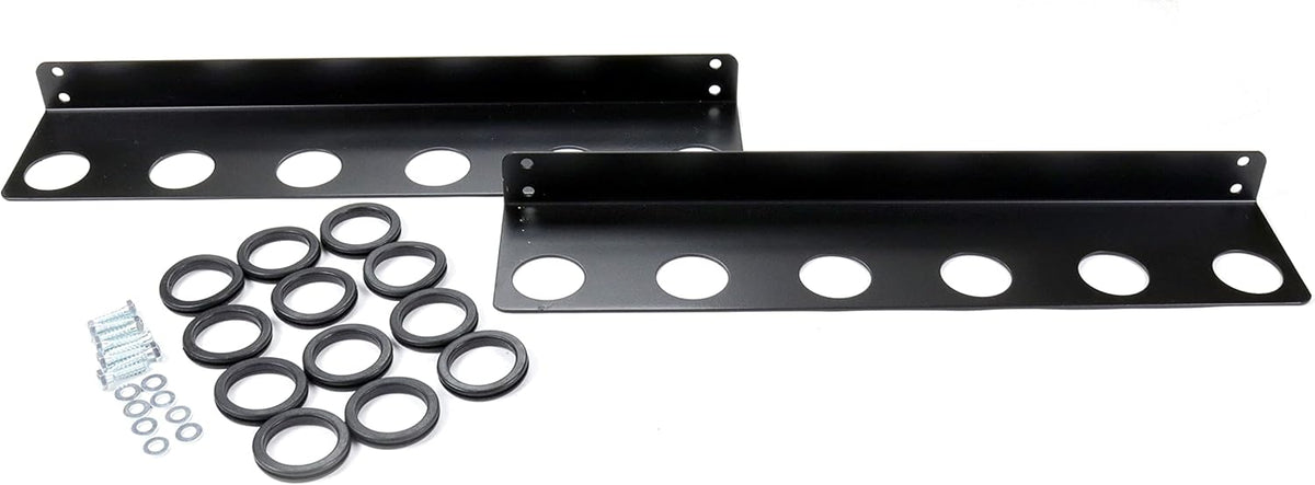 Black Powder Coated Steel Wall Mounted Tool Rack Pack of 2 W963