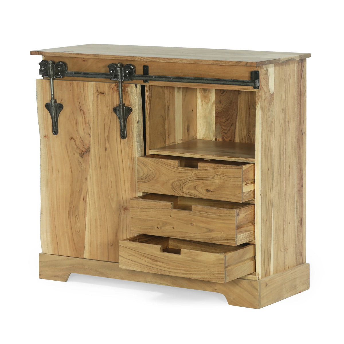 Acacia Wood Live Edge Sideboard with Sliding Door W135525