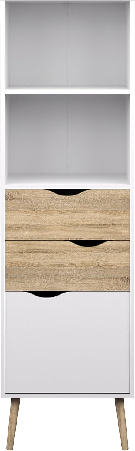 White Oak 2 Drawer 1 Door Bookcase T542502