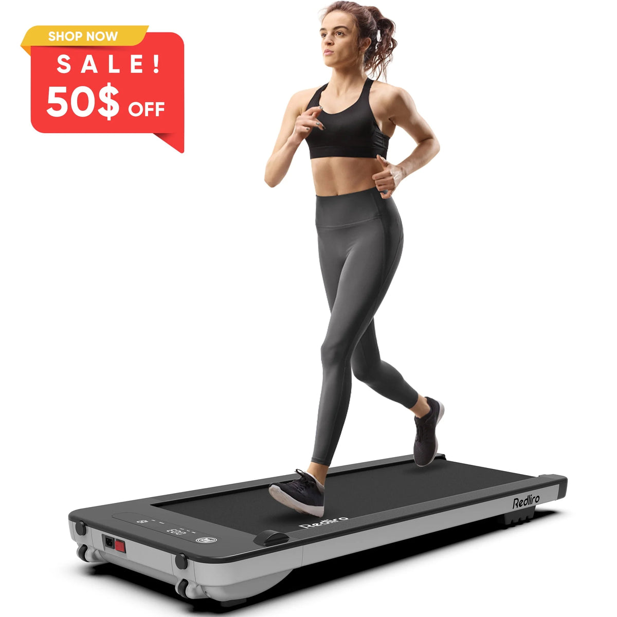 Under Desk Treadmill 2.25HP 300LBS Anti-Slip Compact S932908