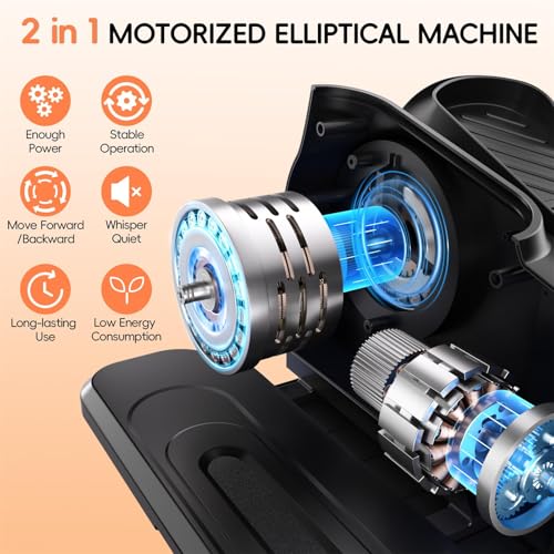 Under Desk Elliptical Machine, Quiet Portable Electric Seated Pedal Exerciser with Remote Control & 12 Adjustable Speeds U410887