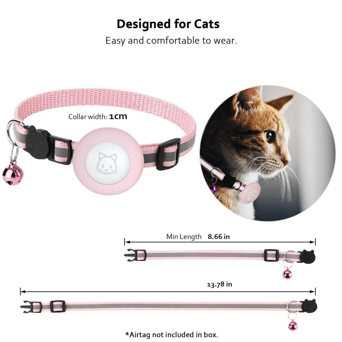 Breakaway Cat Collar with Air Tag Case A8781