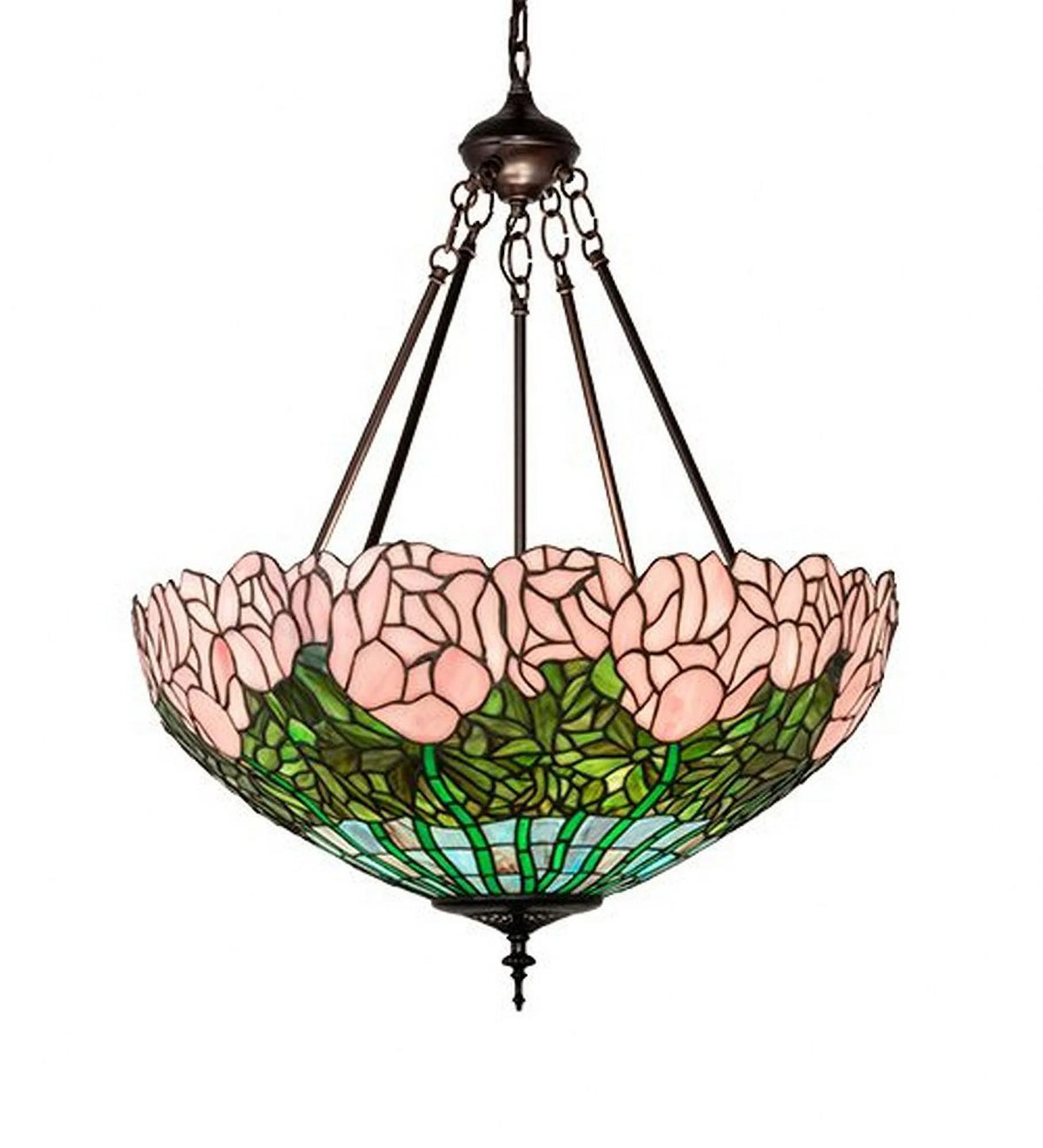 22 Inch Wide Cabbage Rose Inverted Pendant E112974