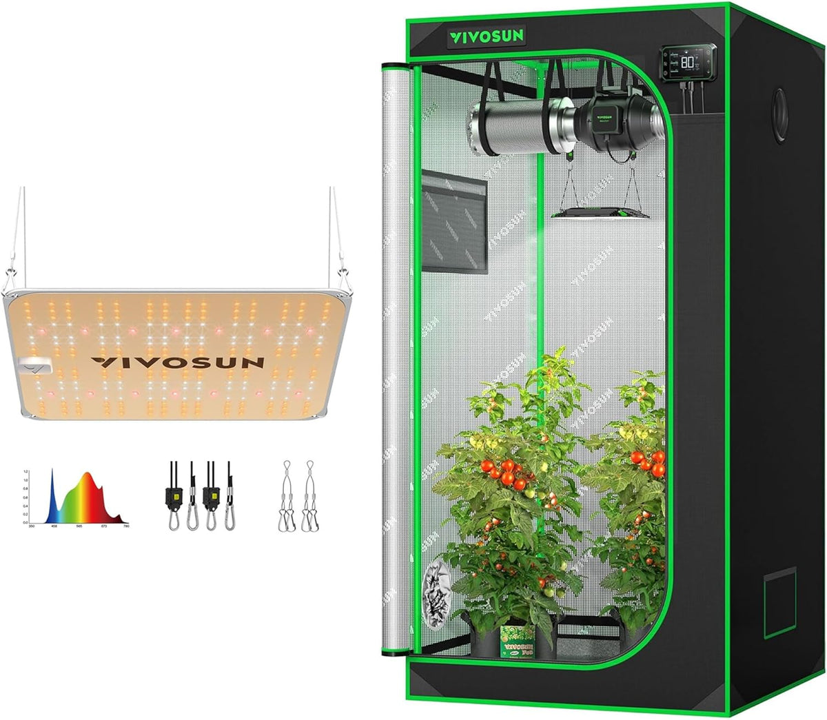36"x36"x72" Mylar Grow Tent with LED Grow Light T5091