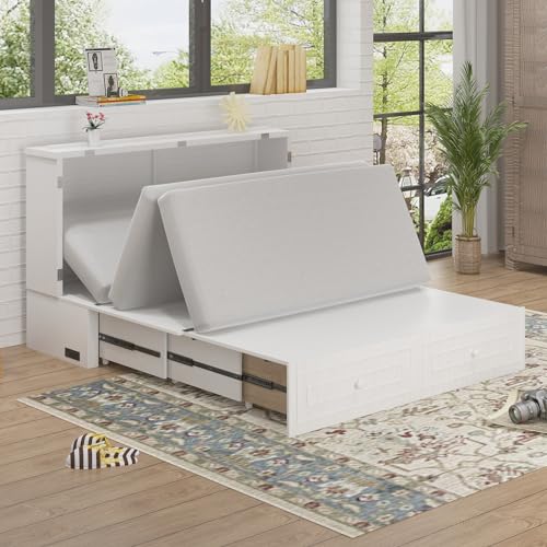 Queen Size Dark Grey Murphy Bed with USB Charging Station M2227
