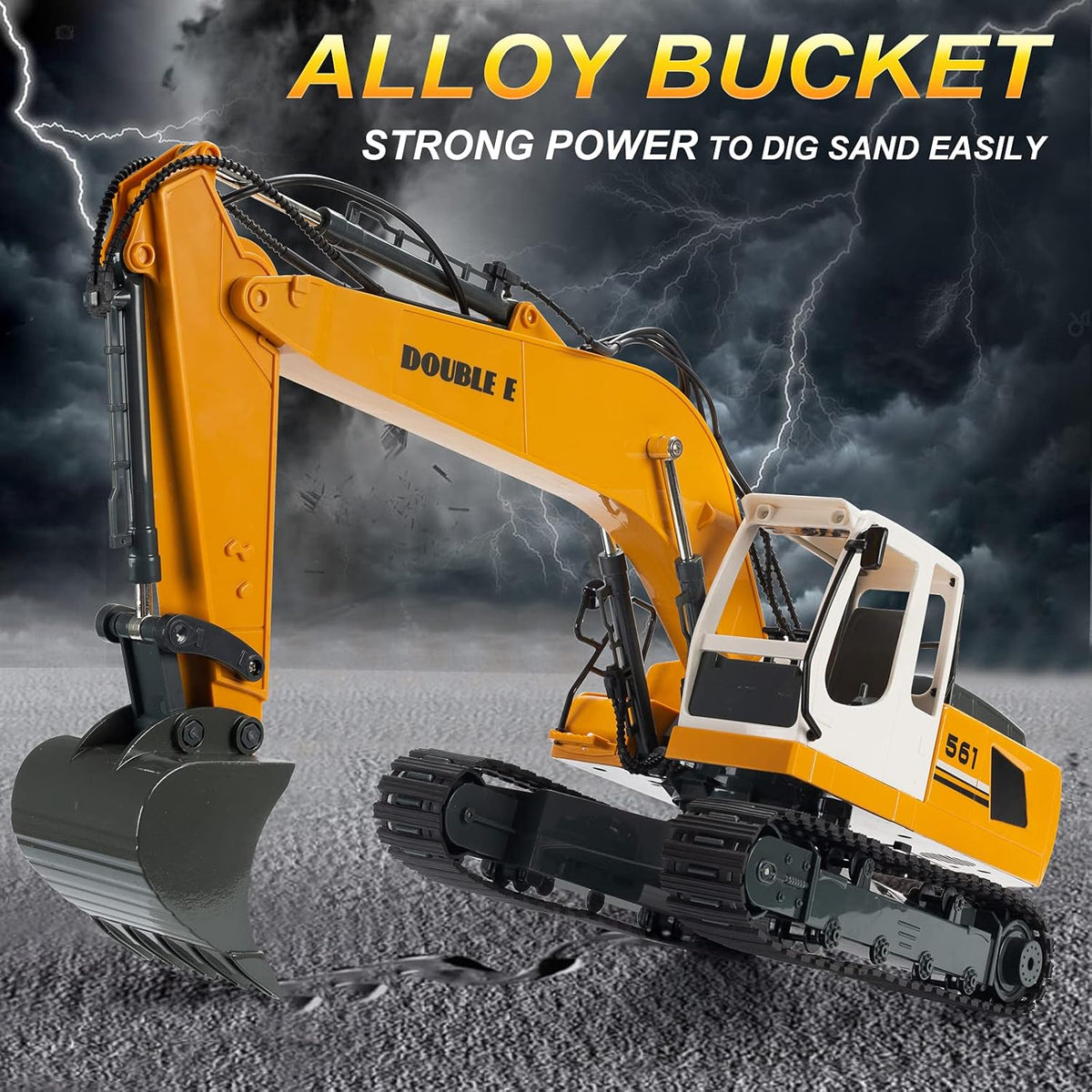 Remote Control Excavator Toy 17 Channel 3 in 1 RC Construction Vehicle with Working Lights U7255