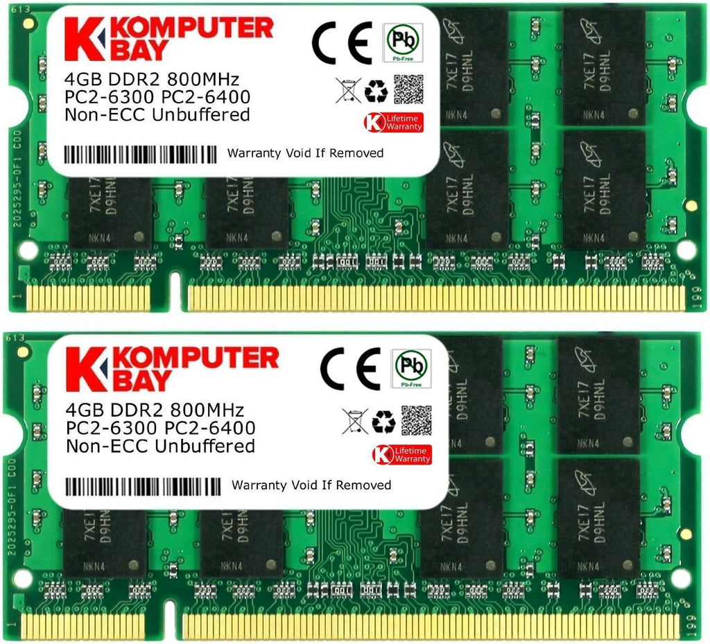 8 GB (2 x 4GB) DDR2-800 SoDIMM Laptop Memory Kit S660