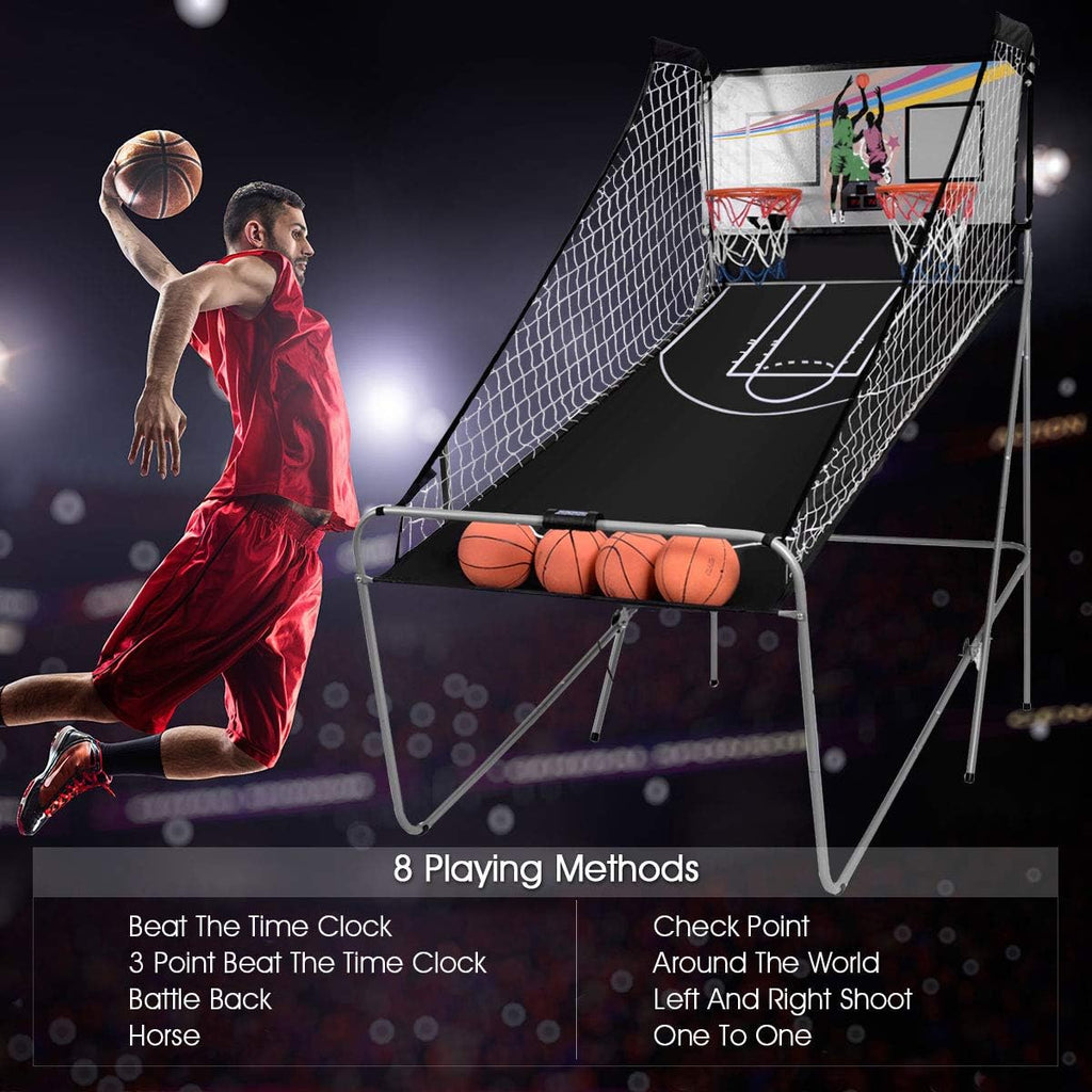Foldable Basketball Arcade Game with LED Scoring System F586