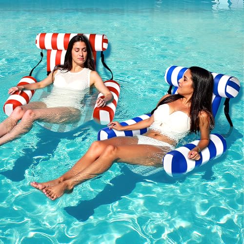 2 Packs Inflatable Pool Floats Chairs G33365