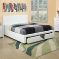 White Queen Size Faux Leather Upholstered Bed F9316