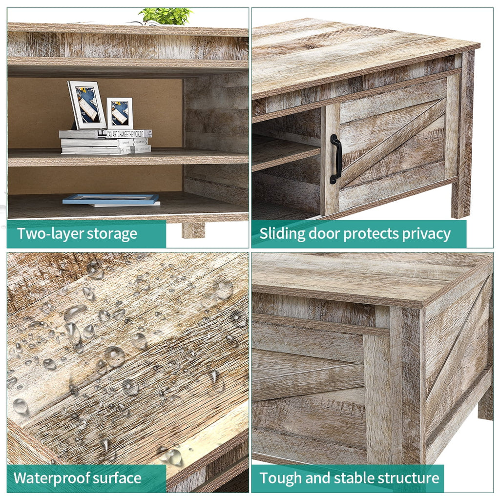 Gray Wood Coffee Table with Storage K1287