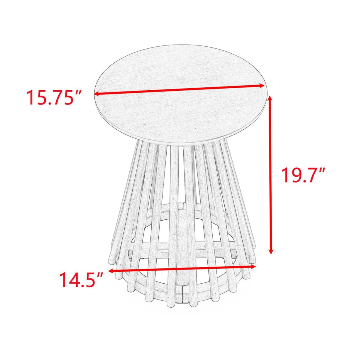 15.75'' Solid Wood Side Table W912