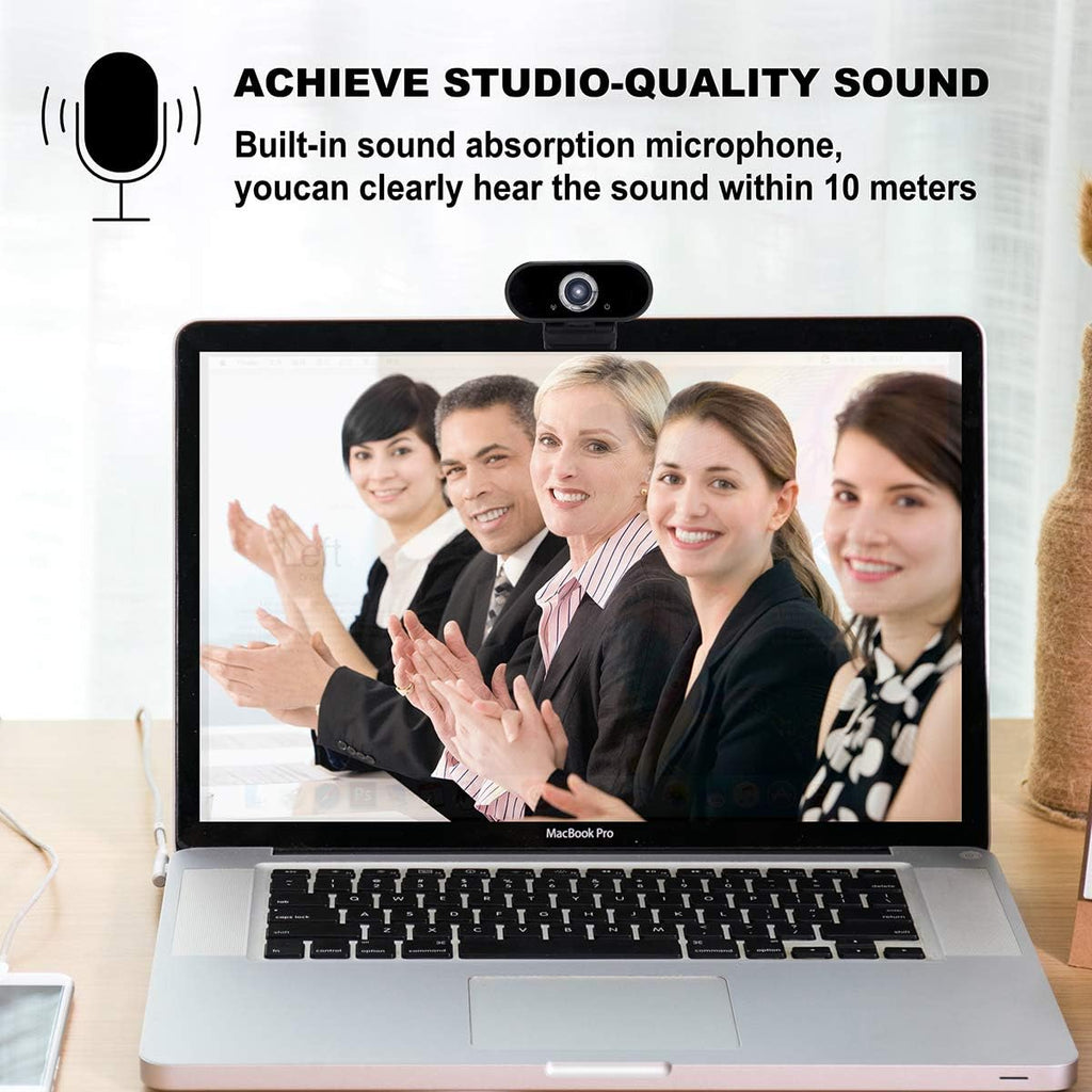 HD 1080P USB Webcam with Tripod and Privacy Cover, Pack of 2 A6355