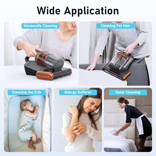 400W 15Kpa Suction Double-Cup Bed Vacuum Cleaner with UV & Ultrasonic J246