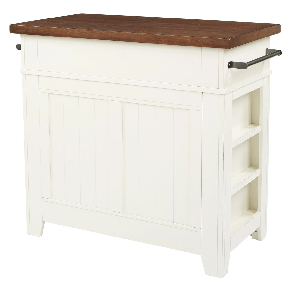 Black Kitchen Island with Vintage Oak Top G43191