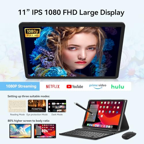11 inch Android 14 Tablet, 128GB ROM 16GB RAM, 4G LTE, Octa-Core, 21MP Dual Camera, 1TB Expand, FHD Screen, 7000mAh A847