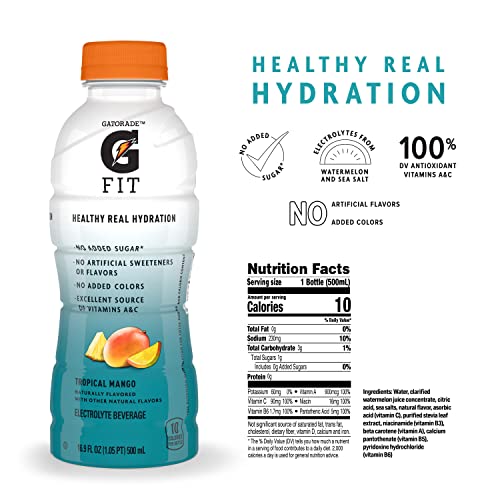 Tropical Mango Electrolyte Beverage, 16.9 oz Bottles (12 Pack) W764