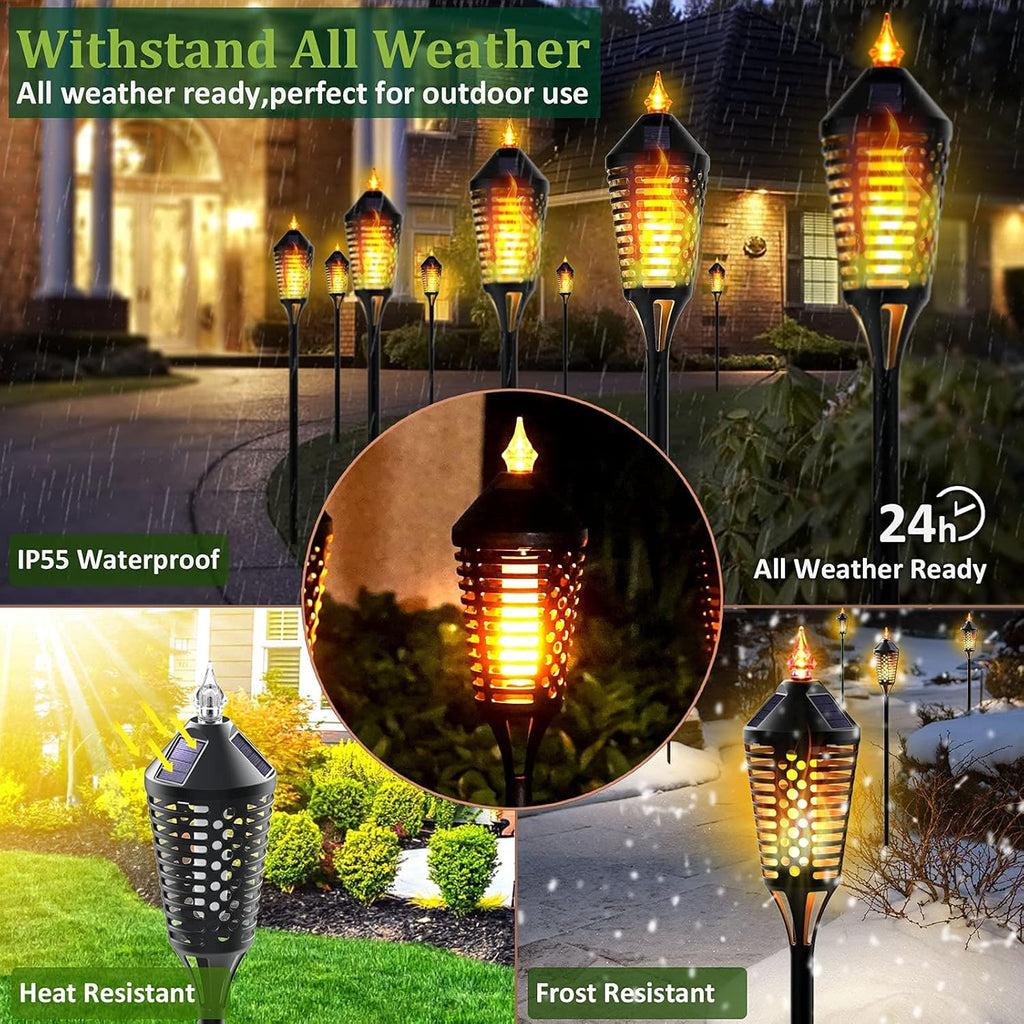 6 Pack Waterproof Outdoor Solar Torch Lights T10722