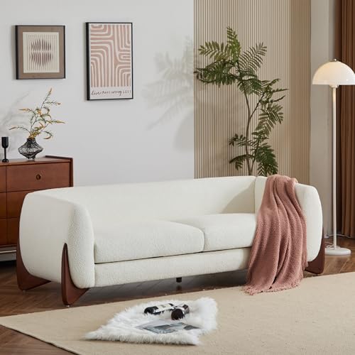 Caramel Brown 82 Inches Boucle 3-Seater Sofa G156