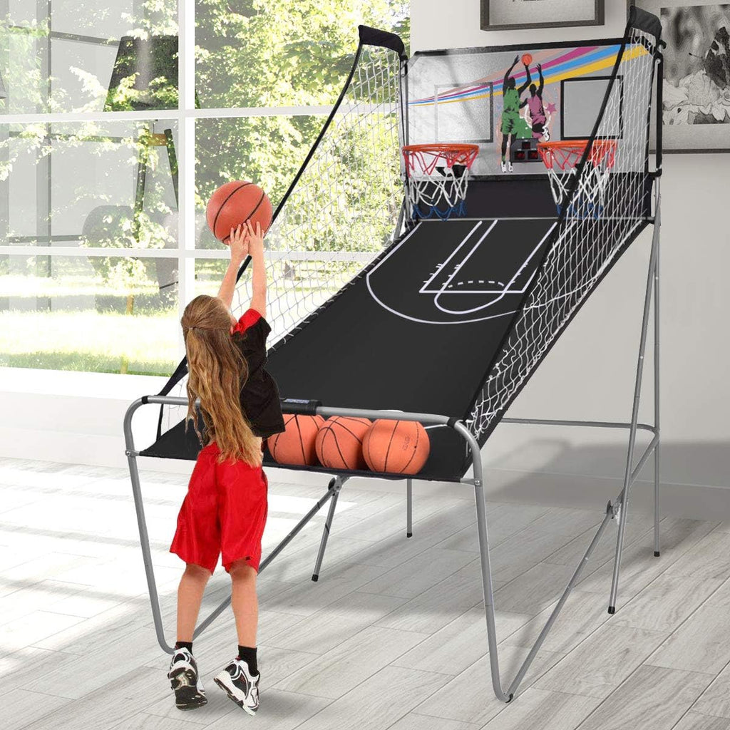 Foldable Basketball Arcade Game with LED Scoring System F586