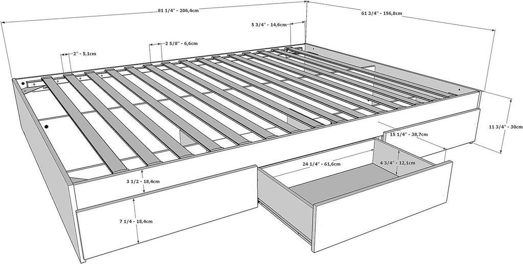 3-Drawer Storage Bed Frame H46787