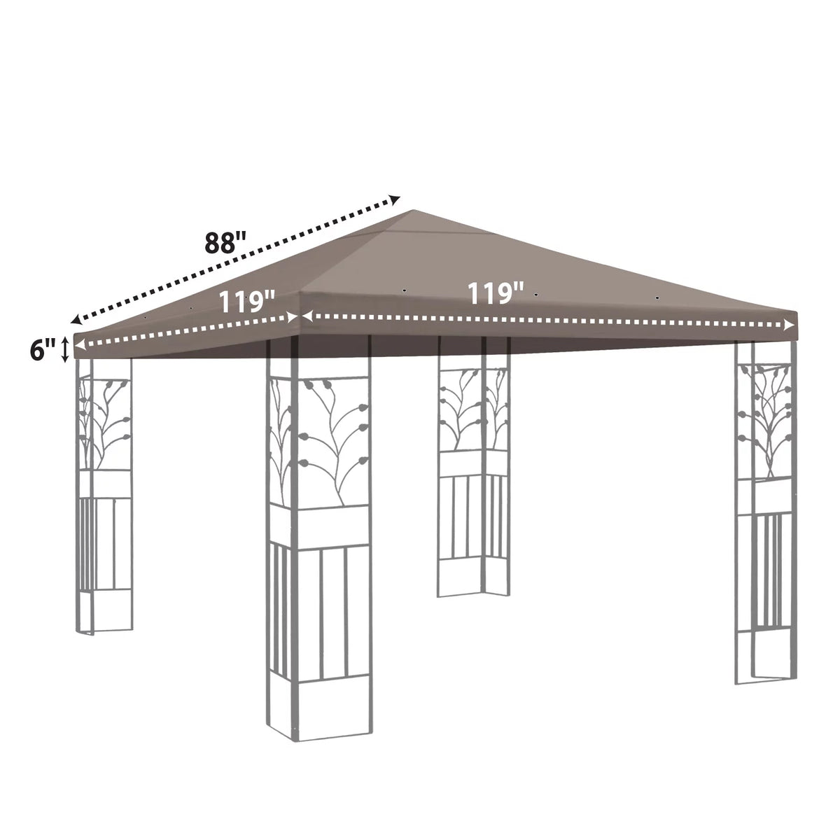 Replacement Top Cover for 10'X10' Gazebo Canopy A13558