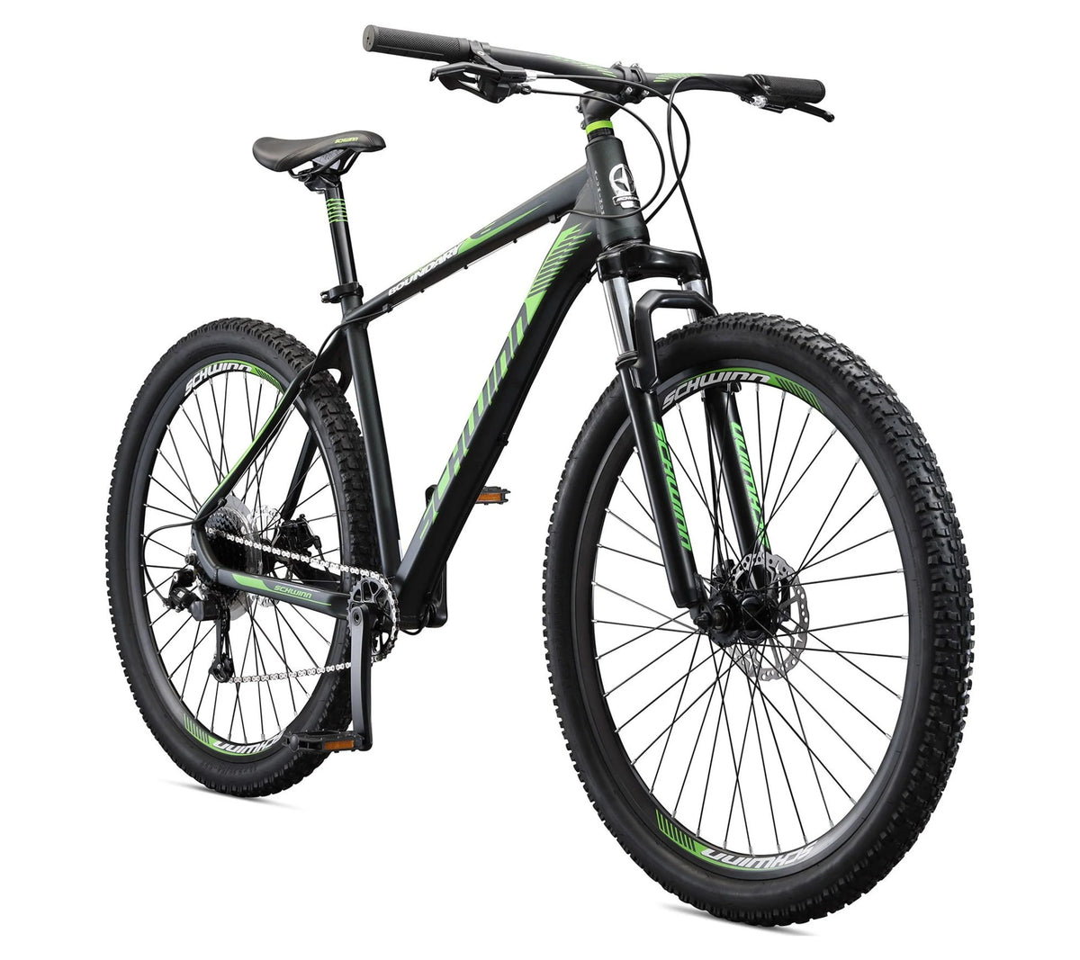 29-in. Mens Mountain Bike, Black and Green G3865