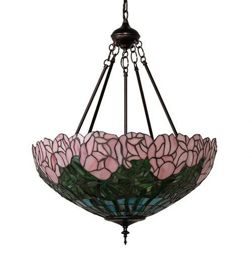 22 Inch Wide Cabbage Rose Inverted Pendant E112974