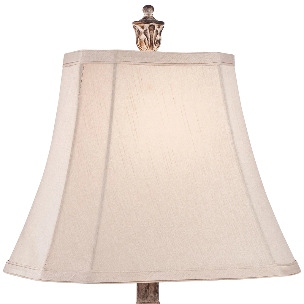 Antique Gold Table Lamp with Off White Rectangular Shade R4972