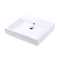 White Rectangular Wall Mount Bathroom Sink with Overflow T64085