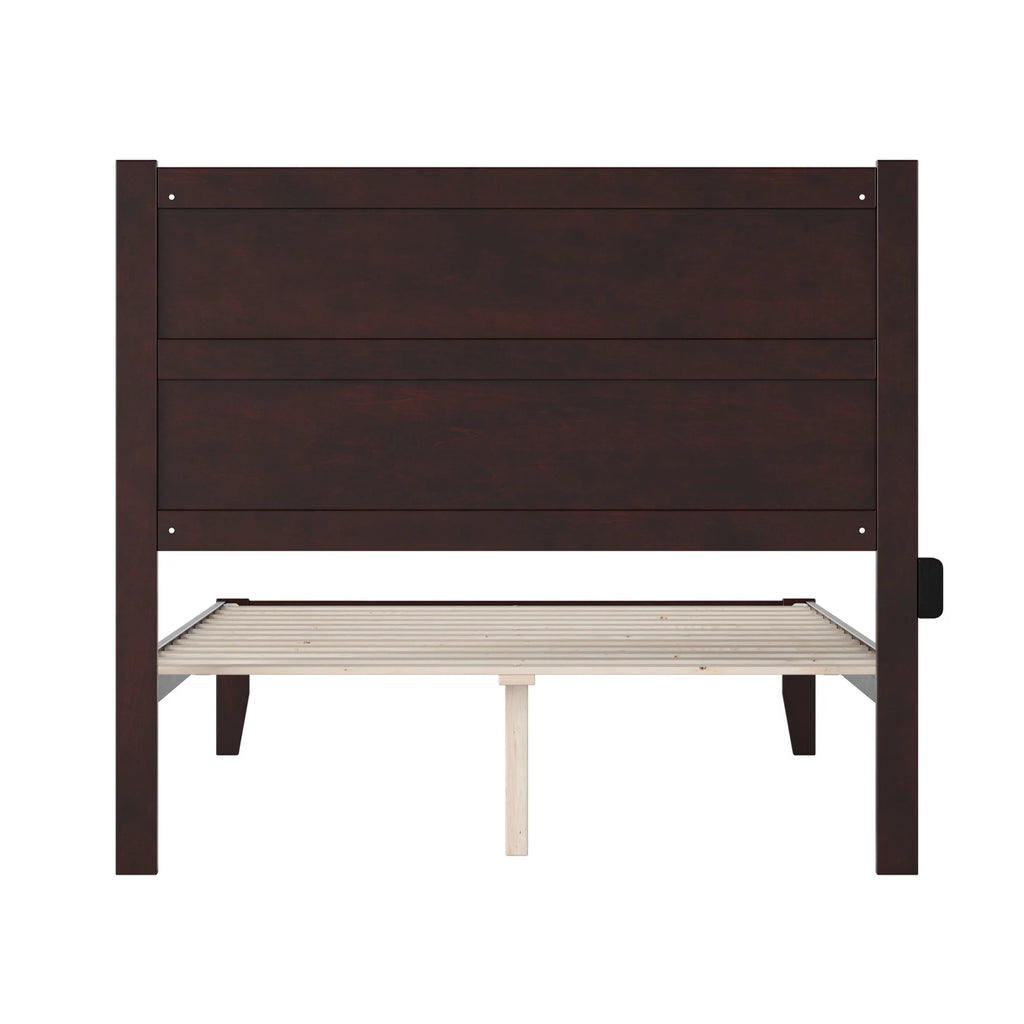 Solid Wood Full Bed with USB Charging Station T12321