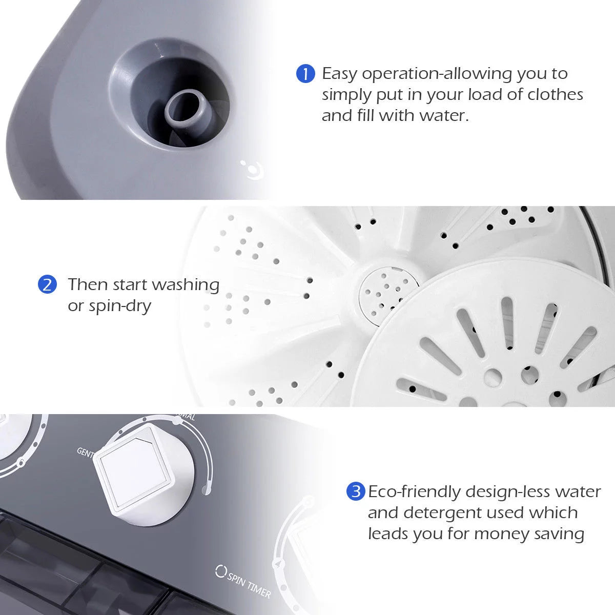 Portable Mini Compact Twin Tub Washing Machine T27328