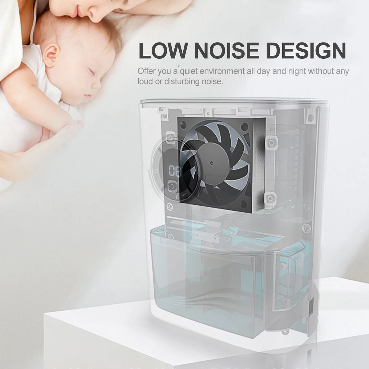 1200mL Portable Small Dehumidifier with Auto-off Protection J21274