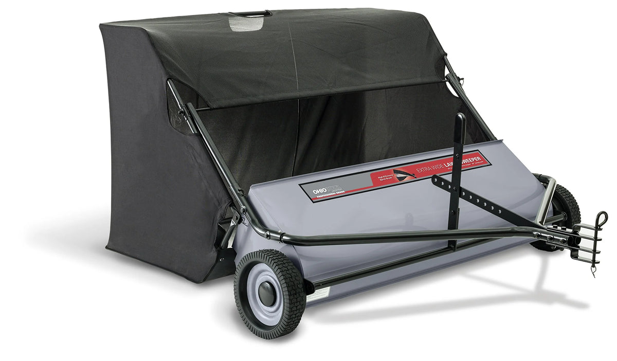 50 inch 26 cu. ft. Tow Pull Behind Leaf Yard Lawn Sweeper R86924